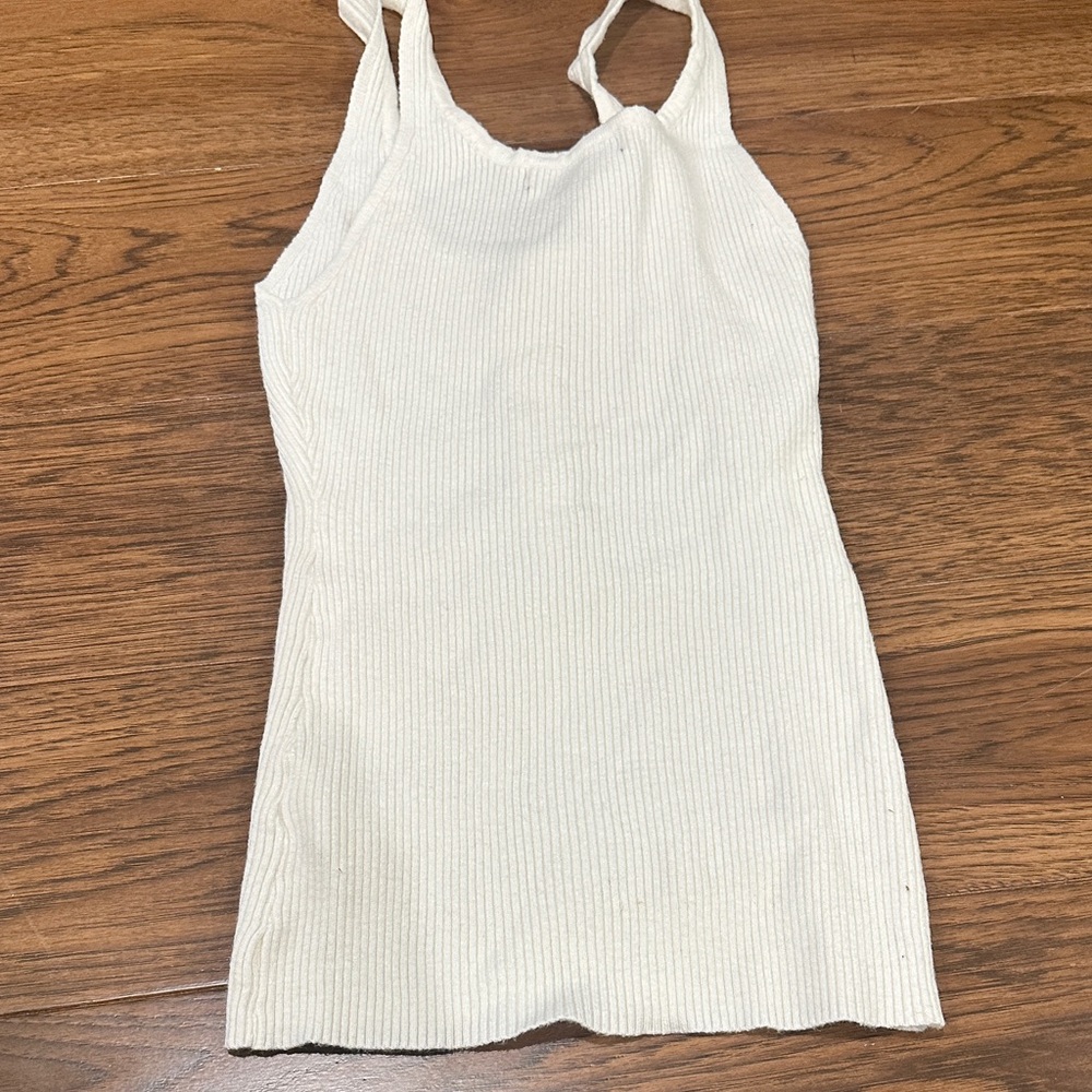Lulu's Cream Ribbed Henley Button Tank - Picture 4 of 5